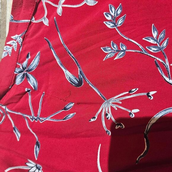 90s boho cottagecore red maxi skirt front slits - Picture 4 of 7